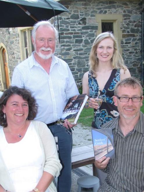 Pictured (from left) are archaeologist and writer Leslie van Gelder, of Glenorchy, wine maker and...