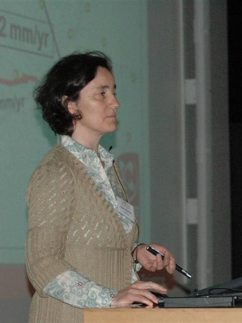 Pilar Villamor explains why the Canterbury earthquake was a surprise. Photo by Ross Louthean.