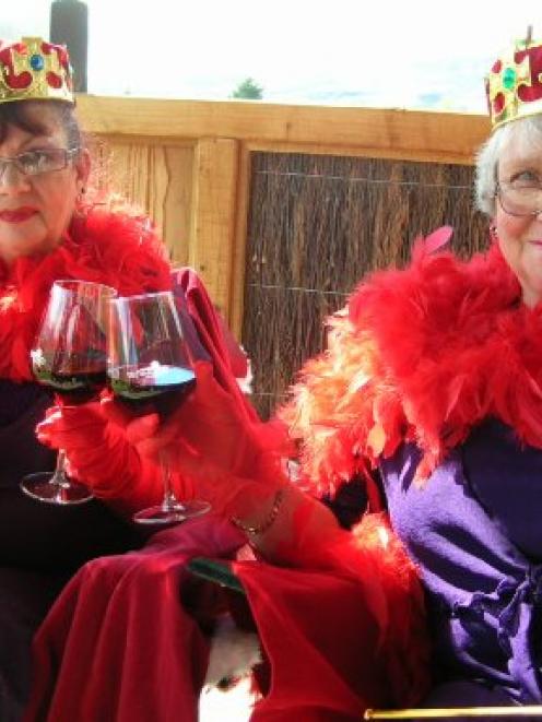 Central Otago’s Pinot Noir Pets group queens Helen Smith (left) and Lynne Anderson, both of...