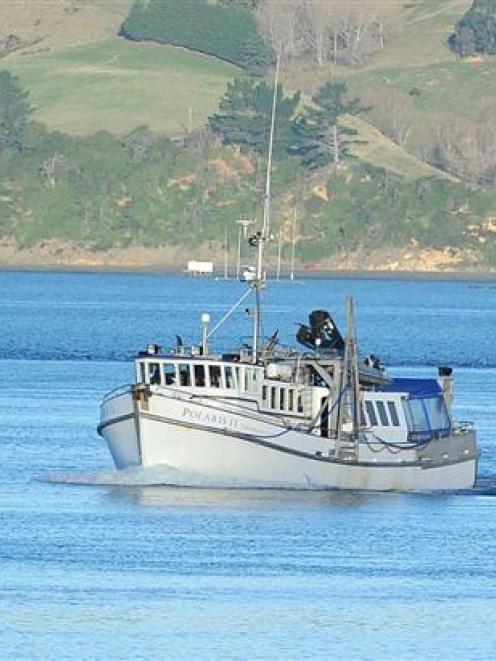 Polaris II comes into Careys Bay yesterday before its departure today for the Auckland Islands....