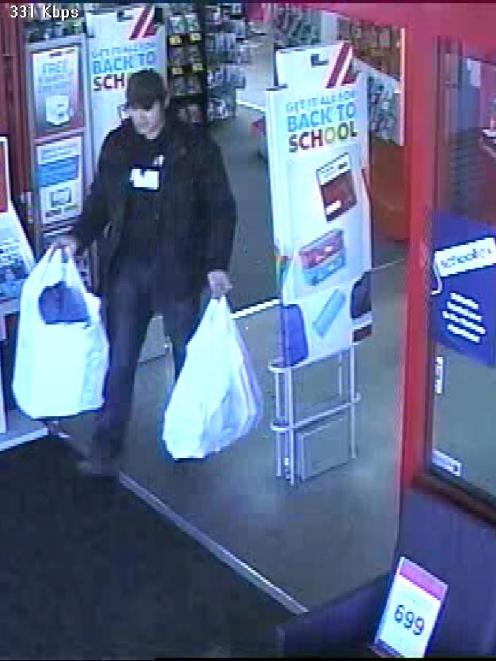 Police are looking for this man in relation to the Warehouse theft. Photo NZ Police