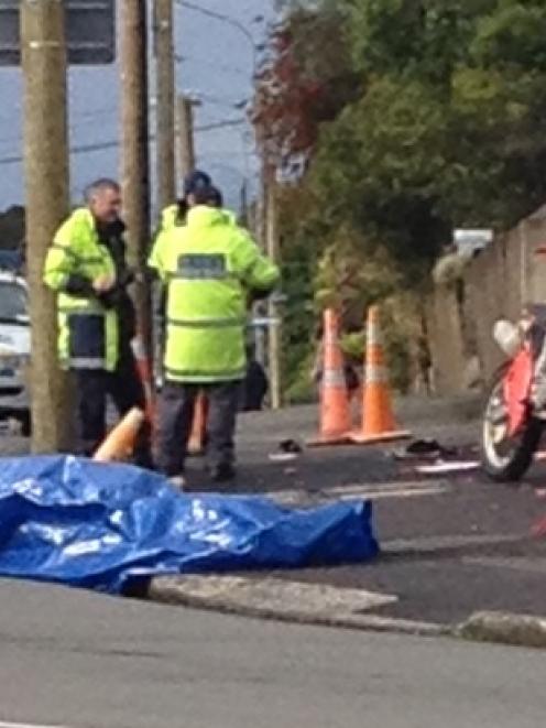 Police at the crash scene.