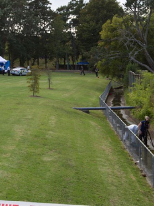 Police at the Totaravale Reserve on Auckland's North Shore in March last year, where the remains...