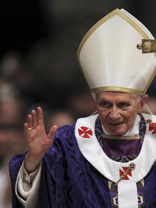 Pope Benedict XVI attends Ash Wednesday Mass at the Vatican.  Photo by Reuters.
