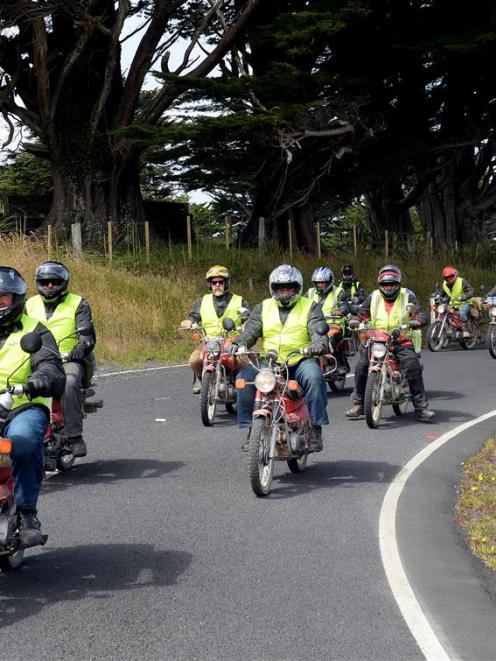 Postiebike Adventure organiser Ivan Fahey, of Cromwell, leads a motorcycle pack near Pukehiki on...