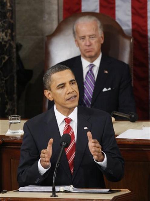 President Barack Obama delivers his State of the Union address on Capitol Hill in Washington...