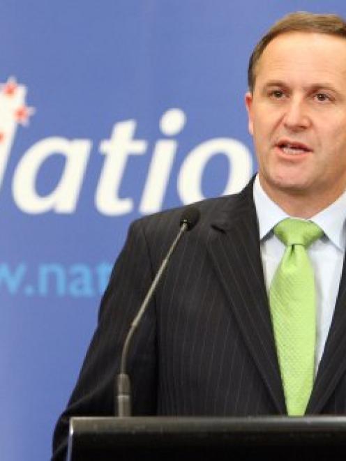 Prime Minister elect John Key at his first press conference following the election. Photo by NZPA
