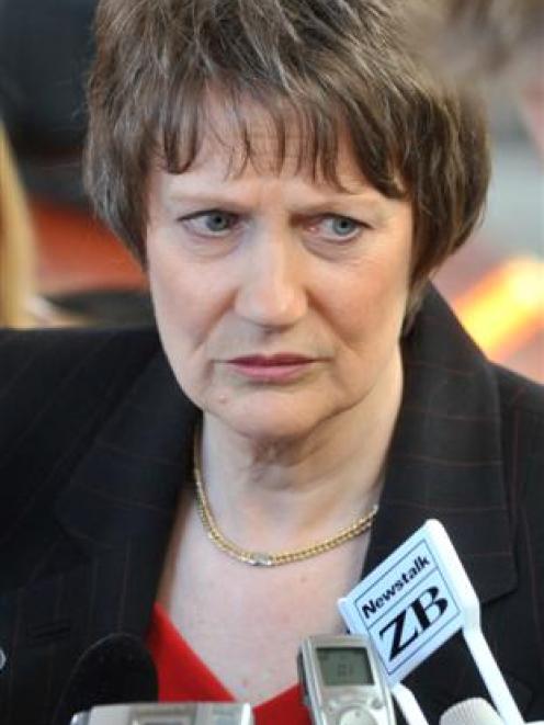 Prime Minister Helen Clark faces questions from the media yesterday. Photo from NZPA.