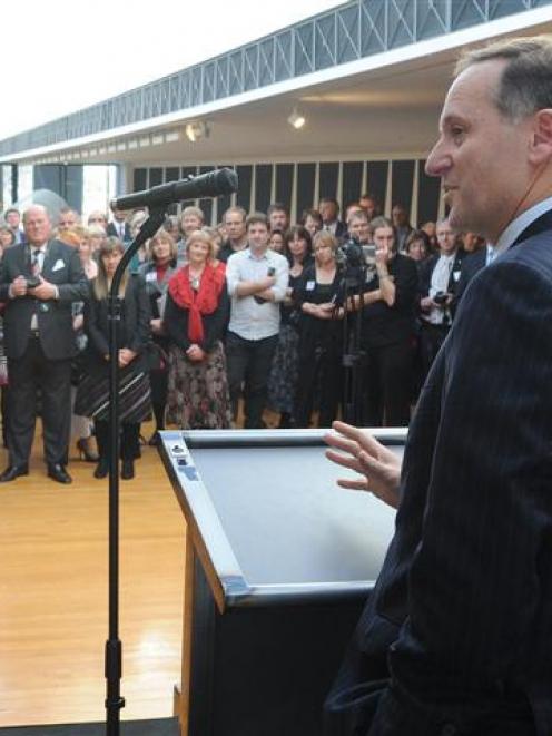 Prime Minister John Key addresses those attending the Class Act 2010 award ceremony at the...