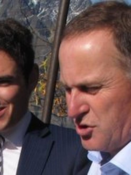 Prime Minister John Key with Todd Barclay in 2014. Photo NZ Herald