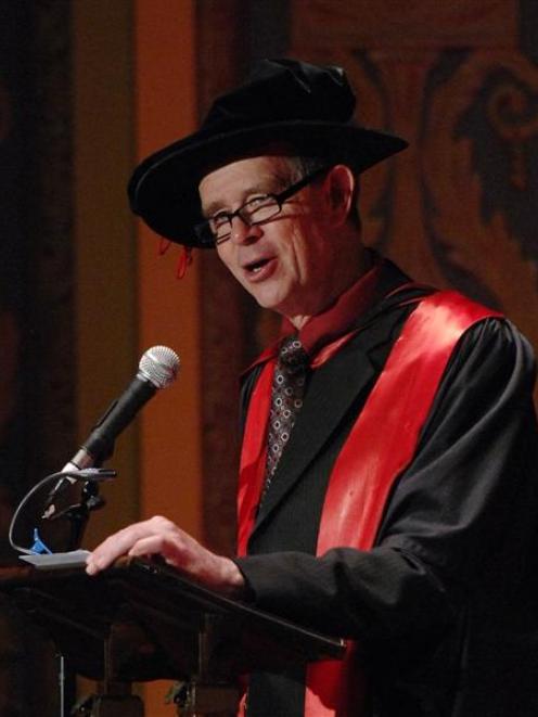 Prof Ian Tucker delivers his graduation address at the Regent Theatre on Saturday. Photos by...