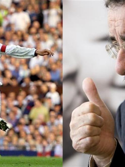 Prof Robert Winston (right) noted that his testosterone spiked when David Beckham scored for...
