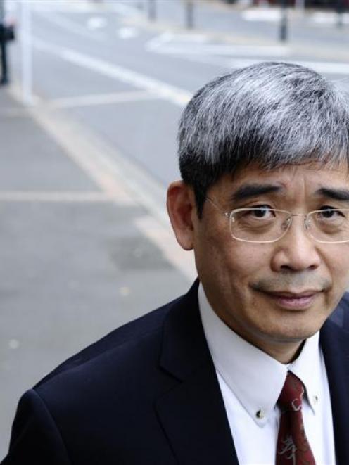 Professor Fred Wu in Dunedin yesterday. Photo by Gregor Richardson.