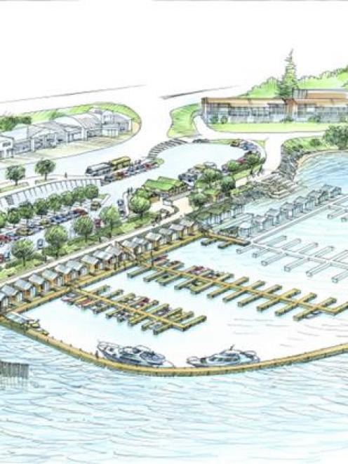 Proposed 200-berth Frankton marina. Drawing by Lakes Marina Projects Ltd.