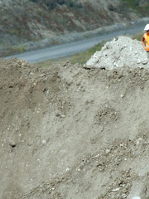 Rotowaro open cast coal mine, workman, mining, Solid Energy, Huntly, Waikato, New Zealand, Monday...