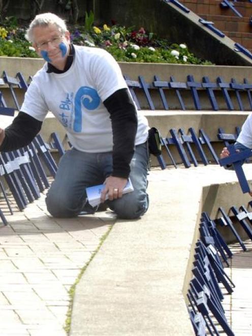 Prostate Cancer Foundation chief executive Keith Beck (left) and PlaceMakers Dunedin owner...