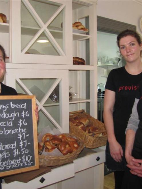 Provisions Cafe staff members (from left) Becks O'Malley, Shae Laurie and owner Jane Shaw show...