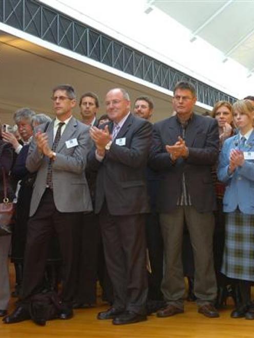 Pupils, parents and teachers at the 2008 Class Act function in the Dunedin Public Art Gallery....