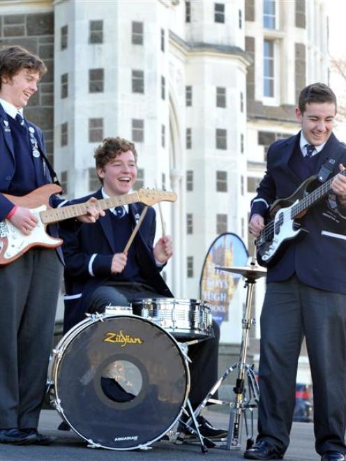 Puzzle Puppets members (from left) Connor Blackie, Nick Alexander and Callum Fisher wait to hear...