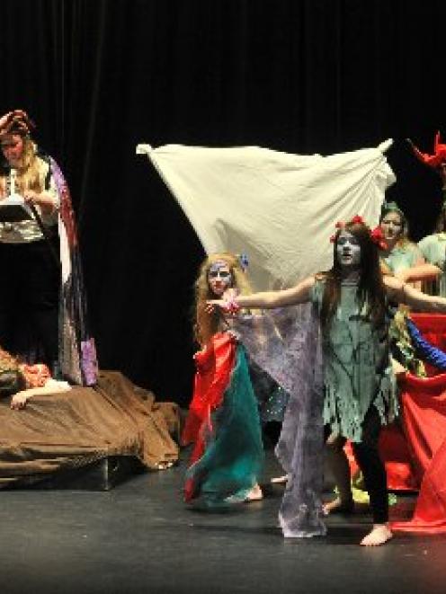 Queen's High School pupils perform a scene from The Tempest at the opening of the University of...