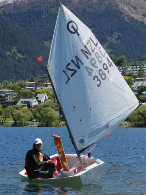 Queenstown  boy  Sam Shaw (14) demonstrates his sailing ability at  the Wakatipu Yacht Club's ...