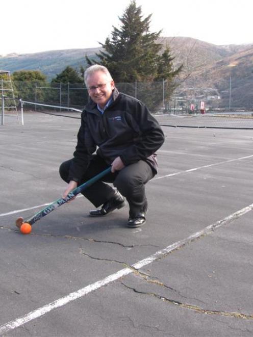 Queenstown Hockey Club coach Ewan Maxwell at the old tennis courts which are soon to be...