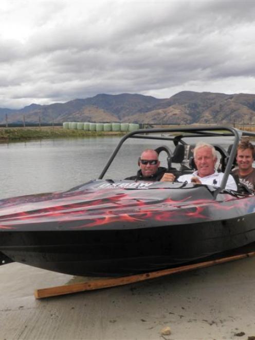 Queenstown's Chris Munro (left) and Wanaka men Lloyd Ferguson and David Richmond prepare for a...