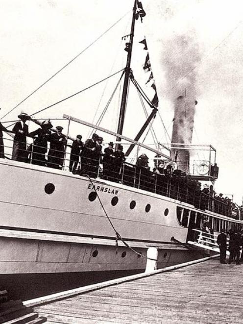Queenstown's historic steam ship Earnslaw as seen on her maiden voyage on October 18, 1912. Photo...