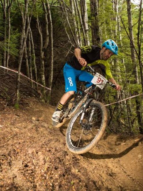 Queenstown's Jarna MacKenzie competes in the Super D Enduro at the Queenstown Bike Park on...