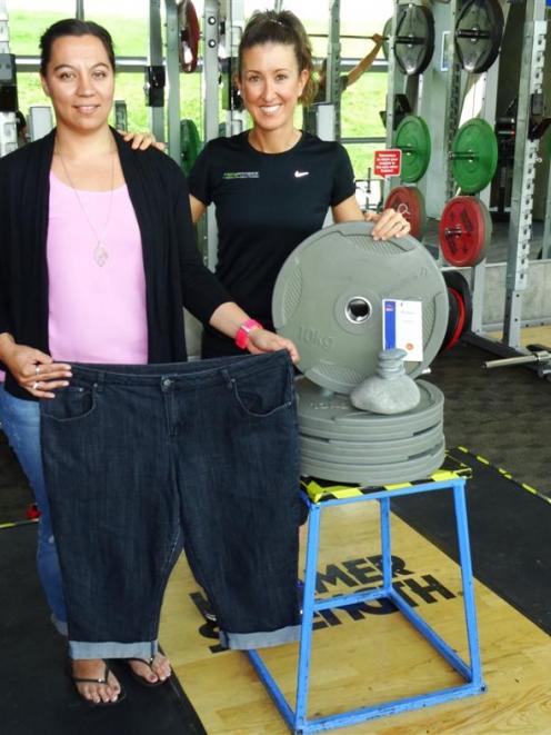 Queenstown's Leea Hirst (left) with her trainer, Ruth Wilkinson, of Prime Fitness.  Ms Hirst (31)...