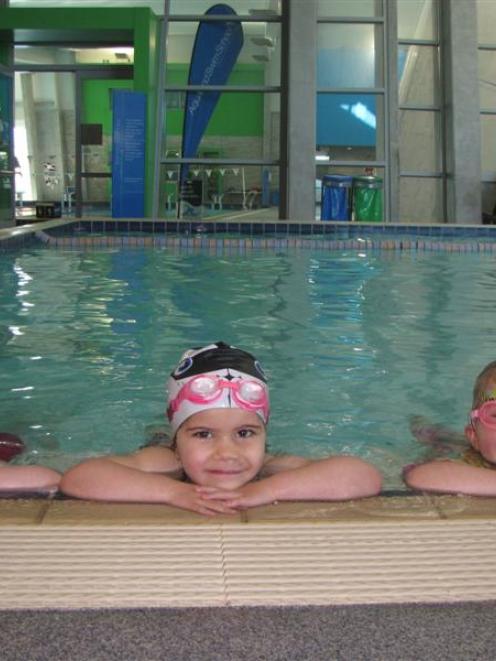 Queenstown swimmers  (from left) Lily Goding-Ross (4), Tila Letieri-Peysner (4) and Tamzyn Reid ...