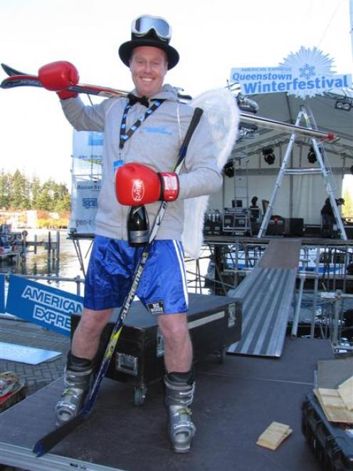 Queenstown Winter Festival director Simon Green stands in front of the new Earnslaw Park stage,...