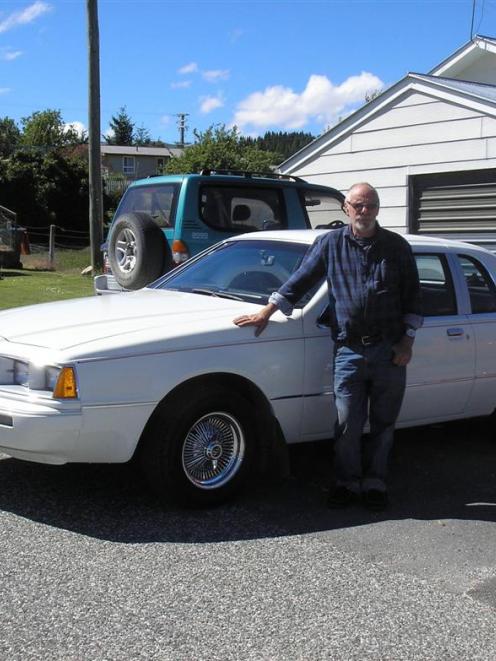 Rae Ward, of Naseby, with his 1983 Ford Thunderbird at his home yesterday. Inset, fugitive...