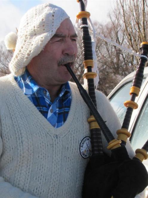 Ranfurly curler Jim McDiarmid plays on the Idaburn dam.