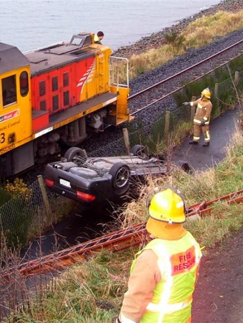 Ravensbourne fire bridage attended this accident on Saturday morning after a car lost control...