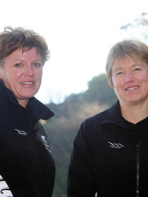 Raylene Bates (left) and Helen Littleworth prepare for the Olympics. Photo by Craig Baxter.