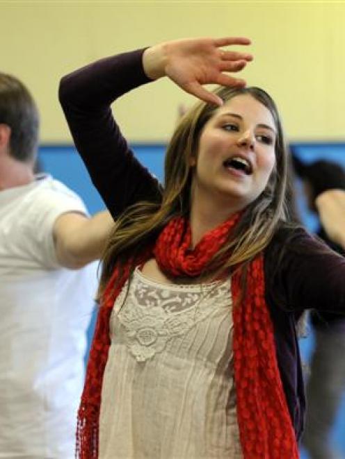 Rehearsing for the Otago Daily Times "Big Night In" are (from left) Michael Grant and Molly...