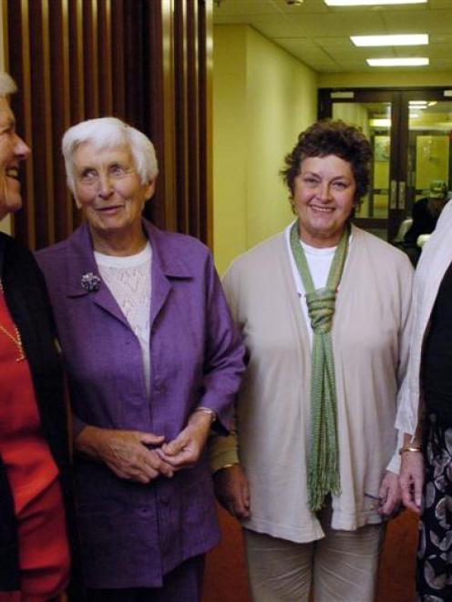Reminiscing at a weekend reunion of nurses trained in Dunedin in 1959 are (from left) Frances...