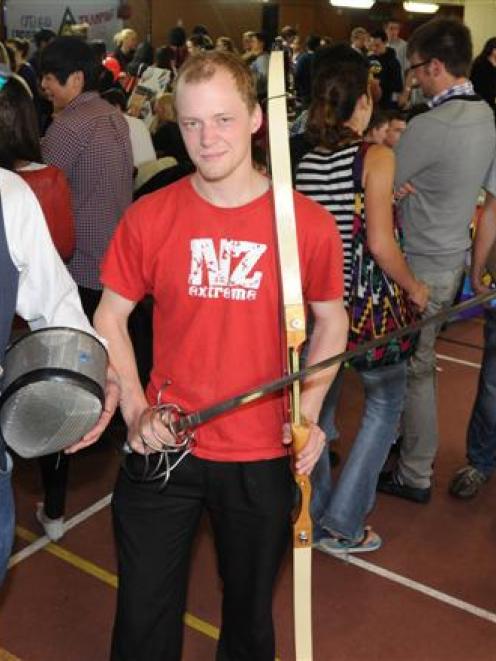 Renaissance Rapier Fencing Club members Angus Dingwall (left) and Leon Deverick recruit Otago...