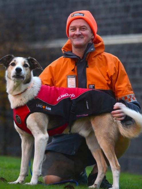 Rescue dog Fin and his handler, Dermot Mayock, will lend a hand at tomorrow's LandSAR appeal....