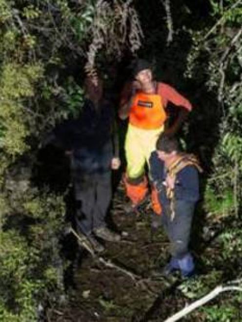 Rescue staff at the scene.