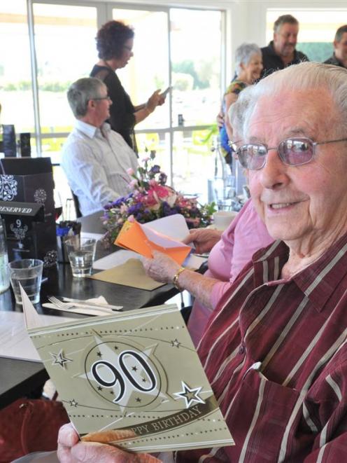 Retired Mosgiel police officer Scott Kerr celebrates his 90th birthday with family from...