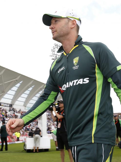 Retiring Australian captain Michael Clarke after suffering defeat in the fourth Ashes test. Photo...