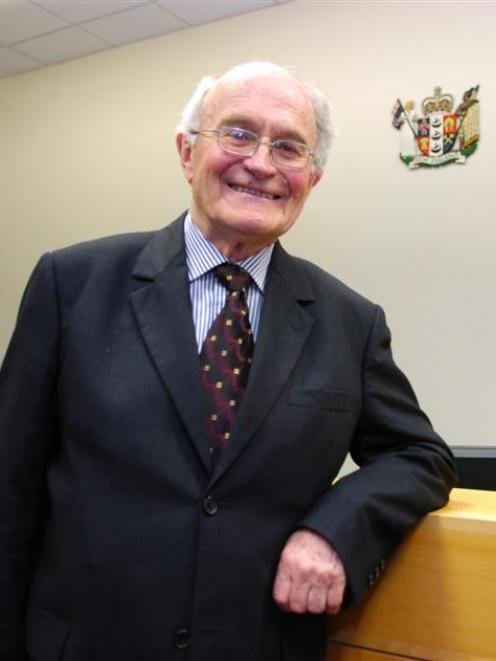 Retiring Dunedin coroner Jim Conradson has his last day in court yesterday. Photo by Jane Dawber.