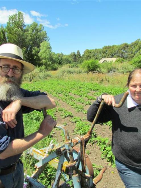 Richard Vinbrux  and his wife Christel on their self-sufficient lifestyle block in Oamaru. Photo...