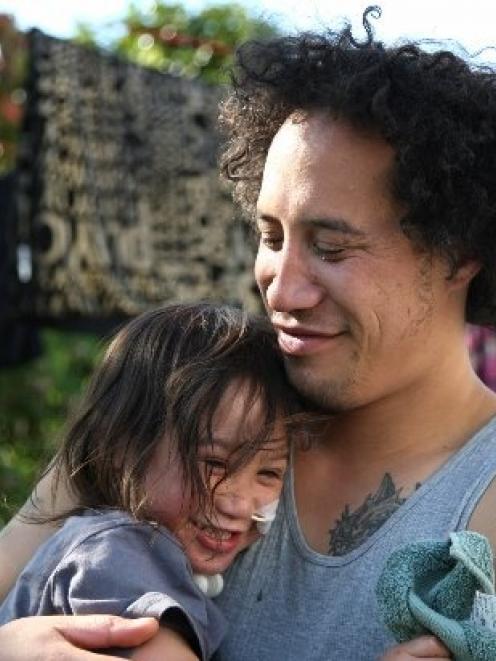 Rikiau West-Pakuria with his dad, Rik Pakuria. Photo by Ashburton Guardian.