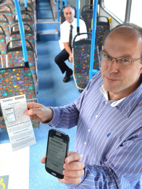 Ritchies Coachlines regional manager Malcolm Budd (left) with TrackABus co-founder Christopher...