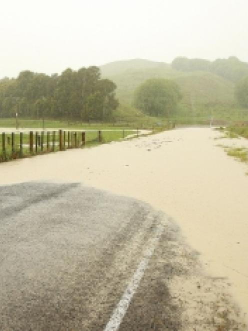 Roads are cut off due to flooding on Russell Road, Ngatapa, near Gisborne. Photo by NZPA.