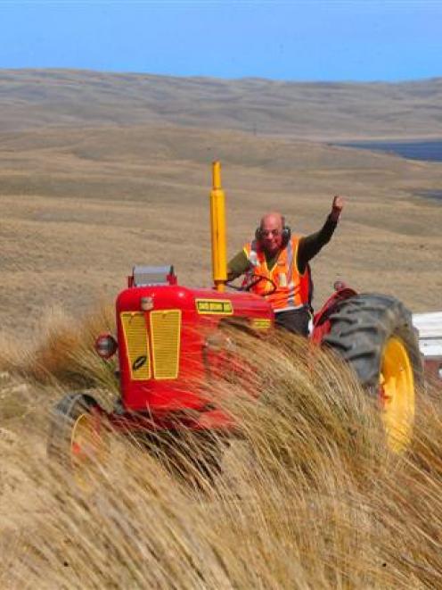 Rob Moore, of Gisborne, drives a 1964 David Brown 990, owned by Maurice Short, as the South...