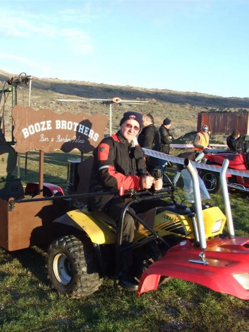 Ross Hanson on his ''rideable art'' entry  at the Brass Monkey rally. The contraption took him...